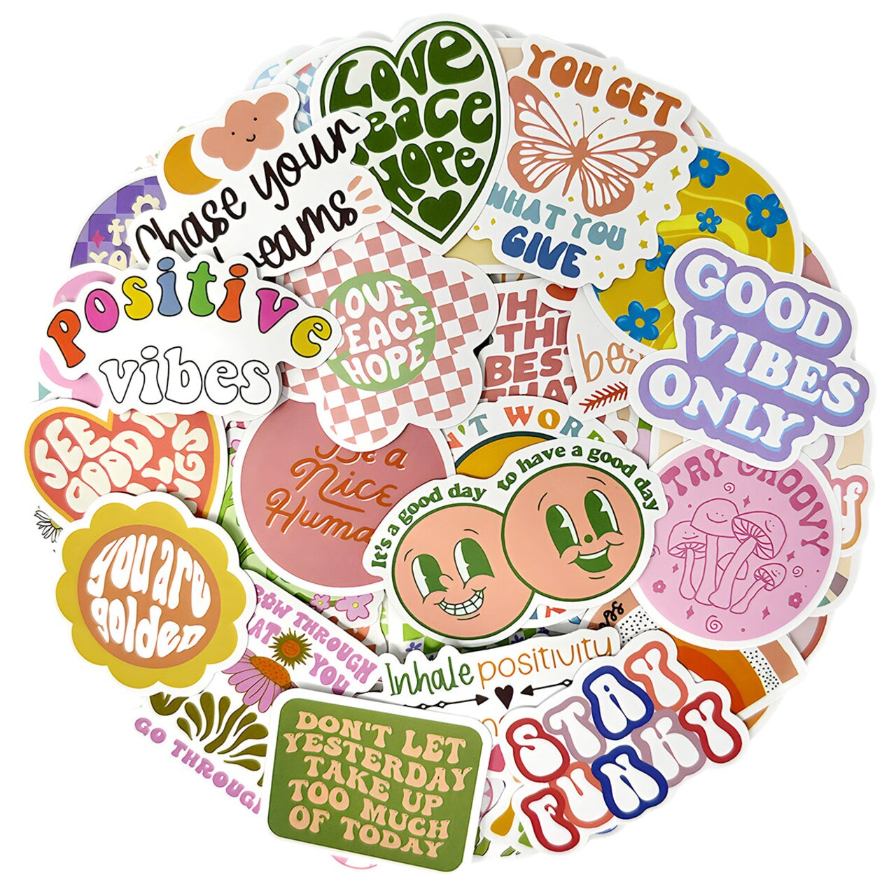 Wrapables Waterproof Vinyl Stickers for Water Bottles, Laptop, Phones, Skateboards, Decals for Teens, 100pcs